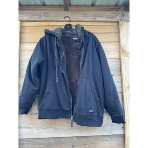 Smith's Workwear Zip Up Jacket Size Large Soft Fuzzy Inside WARM